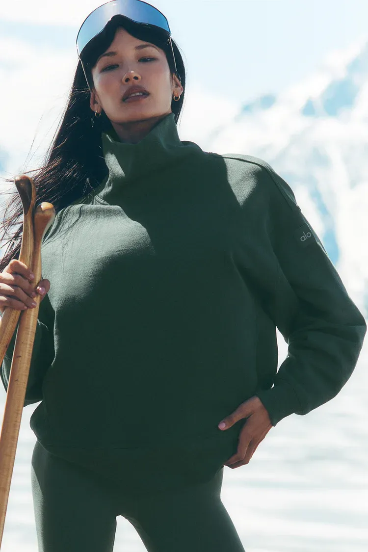 Moletom Waffle Weekend Escape Mock Neck Manga Longa