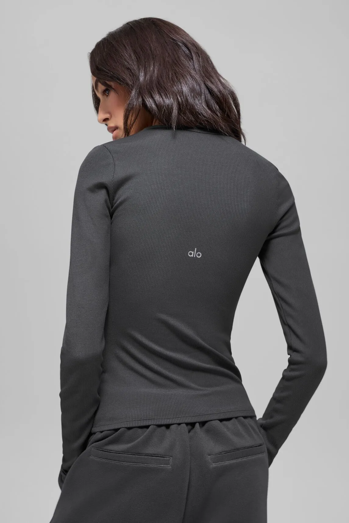 Blusa Ribbed Modal Manga Longa