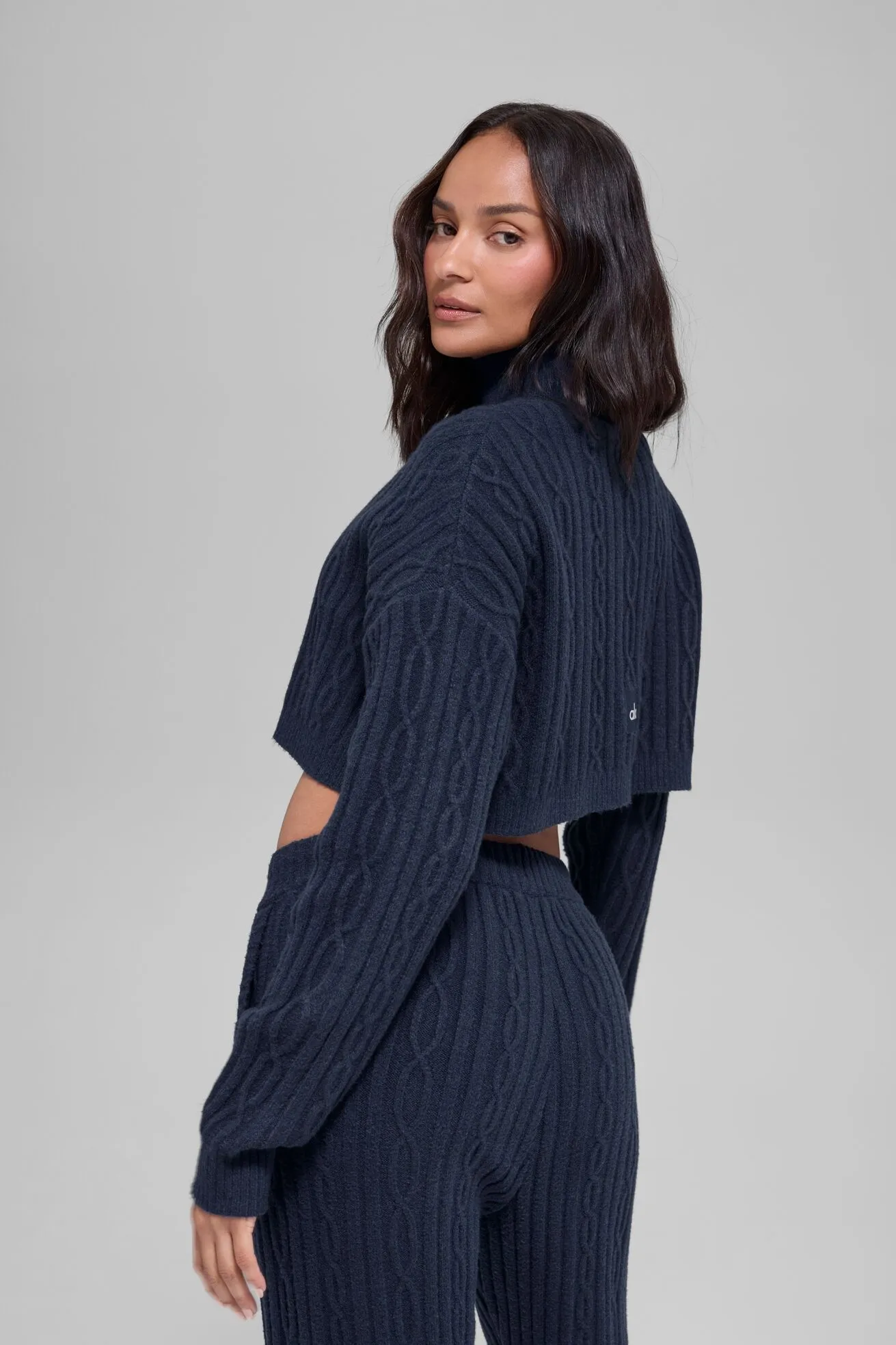 Suéter Cropped Cable Knit Winter