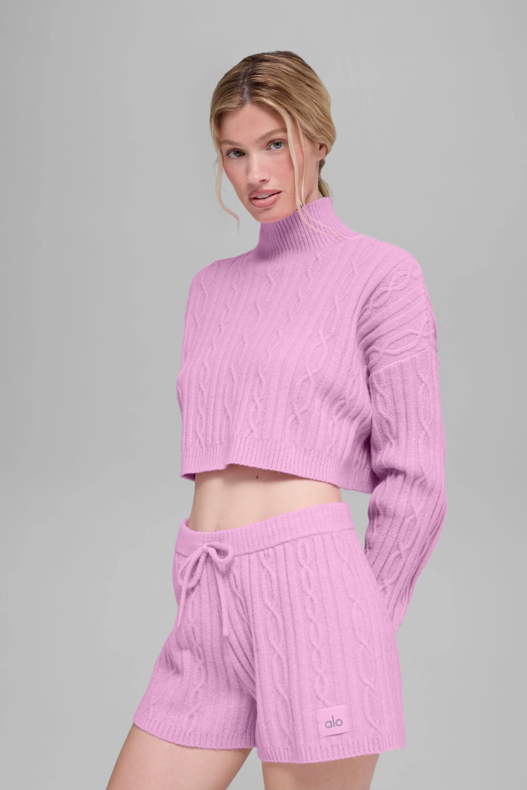 Suéter Cropped Cable Knit Winter