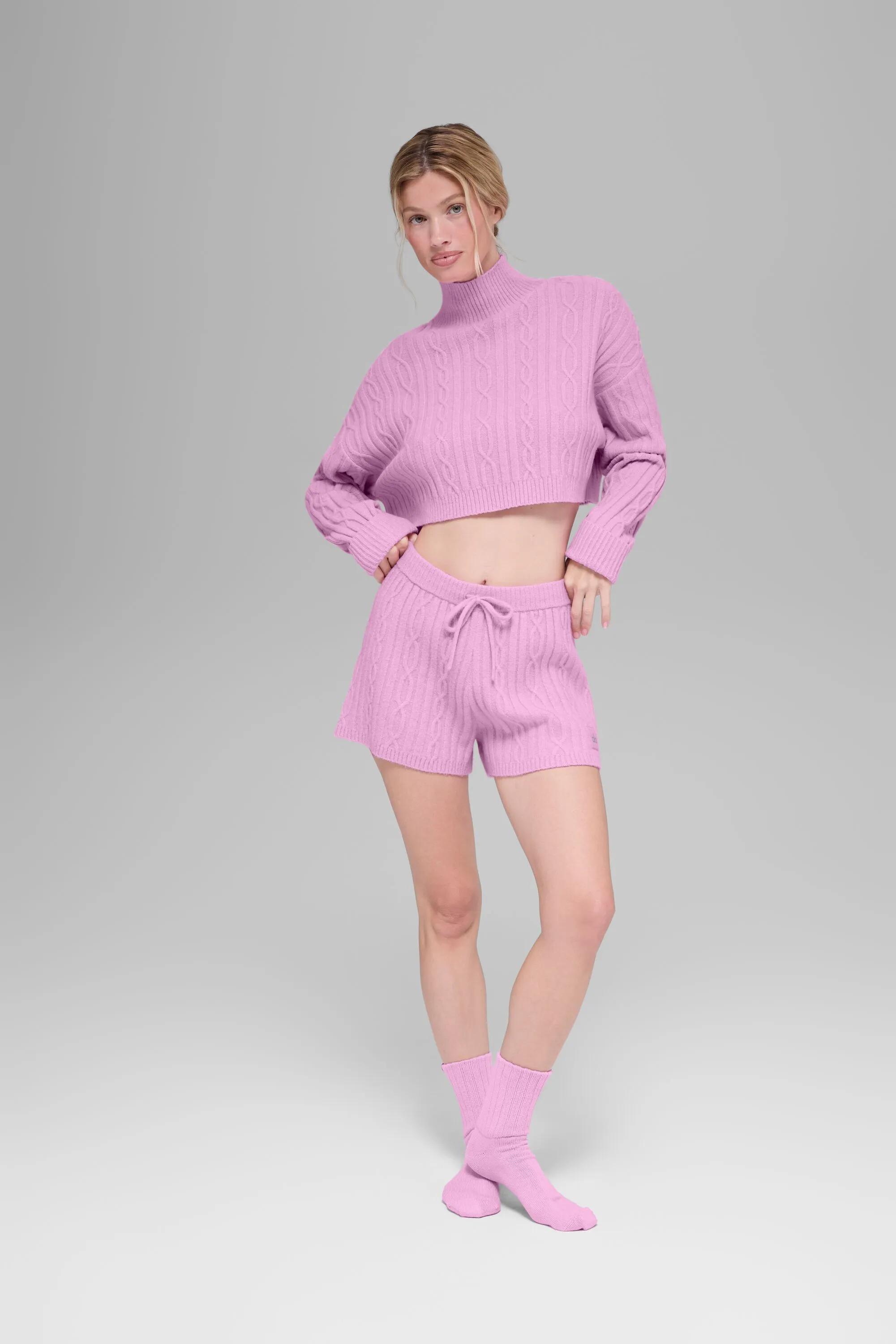 Suéter Cropped Cable Knit Winter