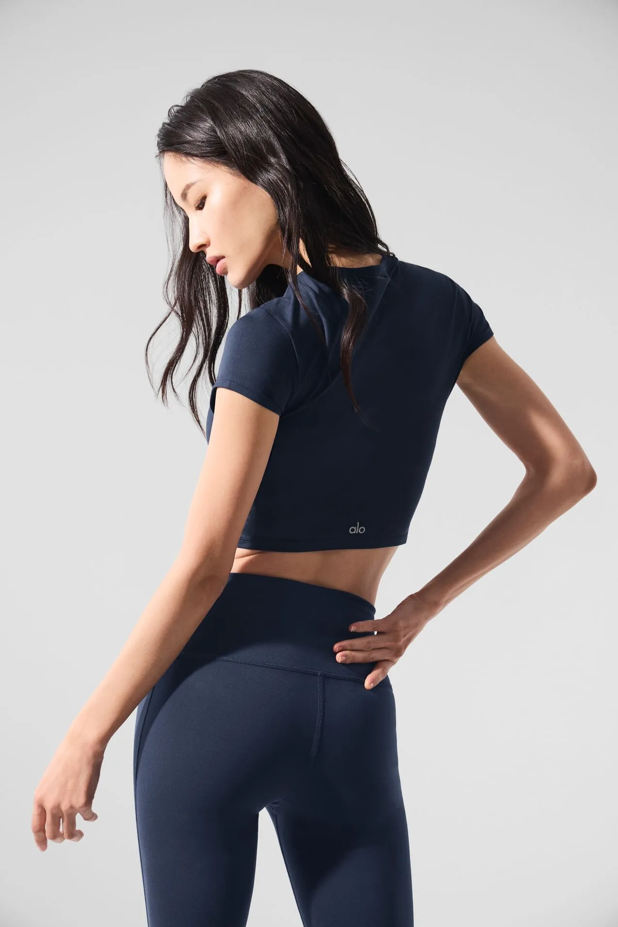 Camiseta Alosoft Crop Finesse Manga Curta