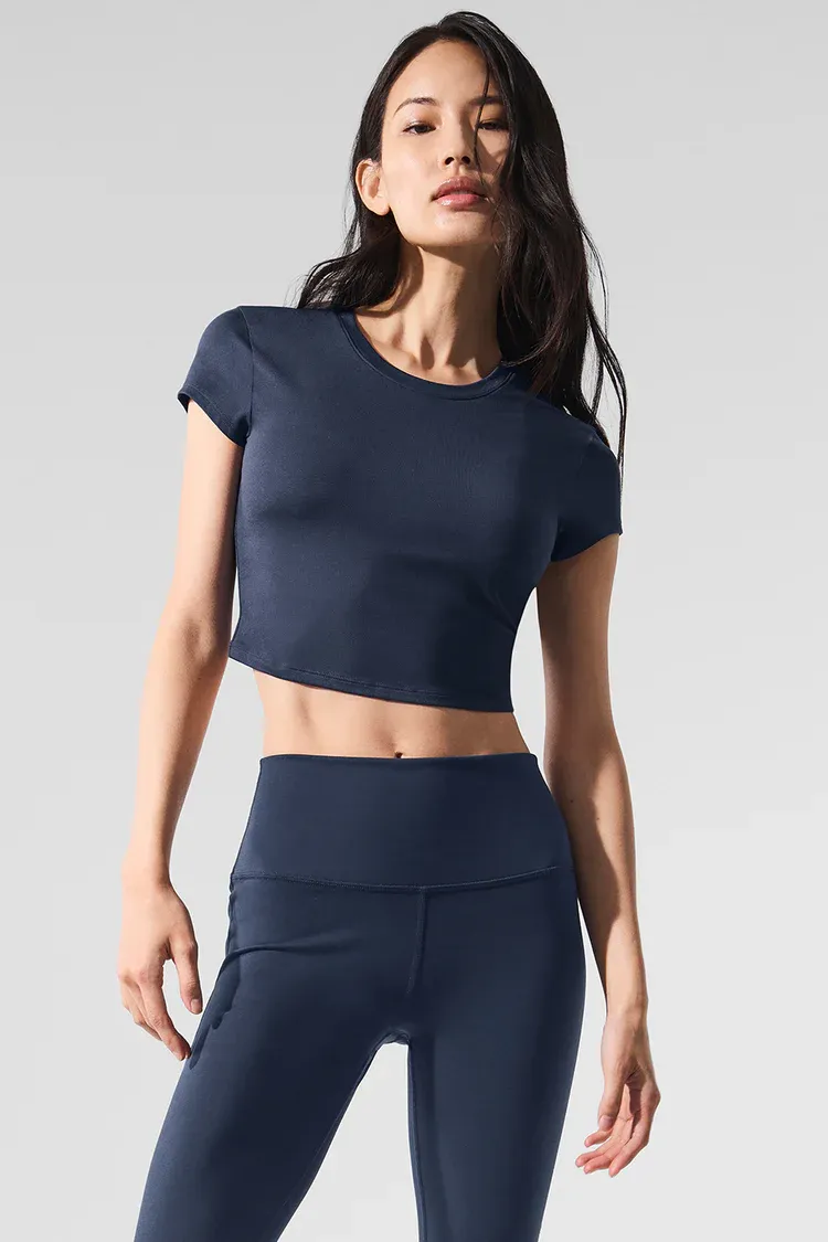 Camiseta Alosoft Crop Finesse Manga Curta