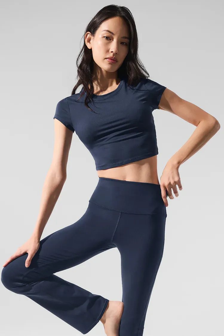 Camiseta Alosoft Crop Finesse Manga Curta