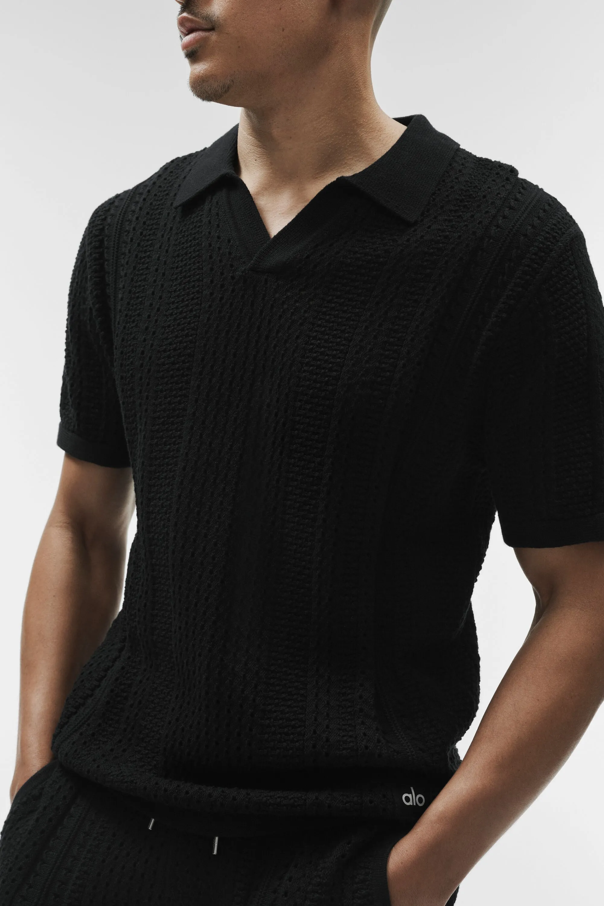 Blusa Polo Knit Manga Curta